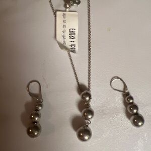 Jewelry set(necklace and earrings)silver
